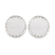 304 Stainless Steel Cabochon Settings, Serrated Edge Bezel Cups, Flat Round, Silver, Tray: 14mm, 17x2mm(X-STAS-P249-09S)
