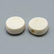 Unfinished Wood Beads, Natural Wooden Beads, Flat Round, Old Lace, 12.5x5.5mm, Hole: 2mm(WOOD-S036-05)