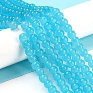 Baking Painted Imitation Jade Glass Round Bead Strands, Medium Turquoise, 6.5mm, Hole: 1.5mm, about 145pcs/strand, 31.8 inch(X-DGLA-Q021-6mm-06)
