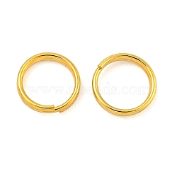 Brass Split Rings, Double Loops Jump Rings, Real 18K Gold Plated, 6x1.5mm, Inner Diameter: 5mm, Single Wire: 0.5mm(KK-N254-40G)