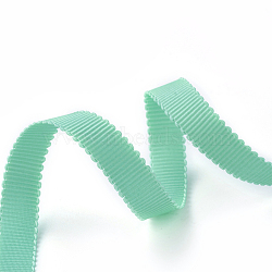 Polyester Grosgrain Ribbon, Petersham Ribbon, For Jewelry Making, Turquoise, 3/8 inch(10mm), 50yards/roll(45.72m/roll)(SRIB-I004-13-A02)
