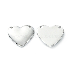 Non-Tarnish 304 Stainless Steel Pendants, Heart Charms, Stainless Steel Color, 17x20x3mm, Hole: 1.5mm(STAS-L269-048P)