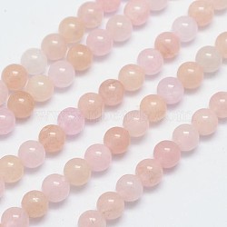 Natural Morganite Bead Strands, Round, 6mm, Hole: 1mm, about 66pcs/strand, 15.5 inch(G-M261-13)