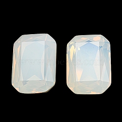 Glass Cabochons, Back Plated, Faceted, Rectangle, WhiteSmoke, 24.5~25x17.5~18x7.5~8mm(GLAA-A006-25C)