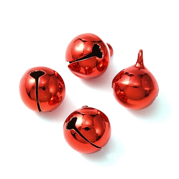 Brass Bell Charms, Jewelry Making Findings, Red, 15x12mm, Hole: 2.4mm