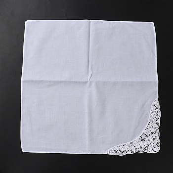 Cotton Handkerchief, Square, White, 350x350x0.5mm