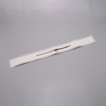 Nylon Zipper with Brass Finding, White, 54.2x5.7x0.25cm, Hole: 4x4mm
