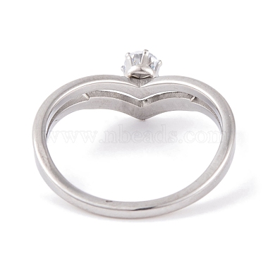 304 Stainless Steel Round Finger Ring for Women(RJEW-C086-05-P)-3