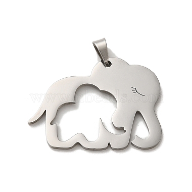 Stainless Steel Color Elephant 304 Stainless Steel Pendants