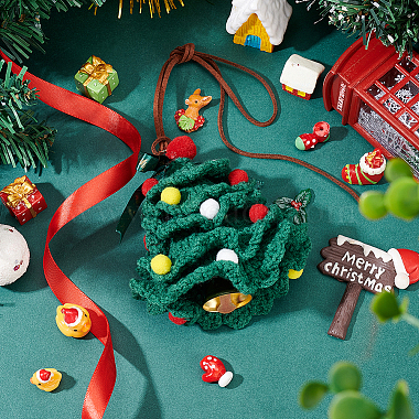 Crochet Christmas Tree Hanging Pendant Decorations(HJEW-WH0007-14)-5
