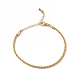 Bracelet de chaîne de corde de laiton de placage de support pour des femmes(BJEW-C020-11B-G)-1