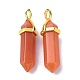 Natural Red Aventurine Pointed Pendants(G-G025-01G-02)-2