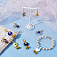 2 セット 2 スタイルの天然宝石のハートとベルのペンダント装飾(HJEW-FG0001-17)-4