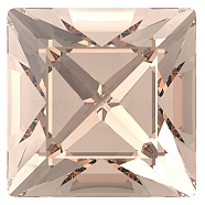 Preciosa&reg MAXIMA Crystal Fancy Stones, Czech Crystal, 435 23 615 Square, Dura Foiling, 90300 Light Peach, 6x6mm(X-PRC-FA6-90300)