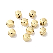 Brass Beads, Lead Free & Cadmium Free, Square, Real 24K Gold Plated, 4x3x4mm, Hole: 1.2mm(KK-K383-08C-G)