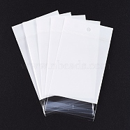 Pearl Film OPP Cellophane Bags, Self-Adhesive Sealing, with Hang Hole, Rectangle, White, 13.7x8cm, Unilateral Thickness: 0.035mm, Inner Measure: 9x8cm, Hole: 6mm(OPC-R016-8x14)