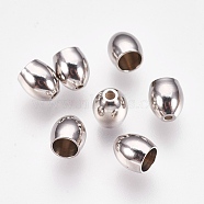 201 Stainless Steel Cord Ends, End Caps, Stainless Steel Color, 6.5x6mm, Hole: 1.2mm, Inner Diameter: 4mm(X-STAS-L205-16P)
