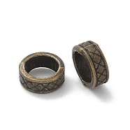 Tibetan Style Alloy Beads, Cadmium Free & Lead Free, Round, Antique Bronze, 8.5x3.5mm, Hole: 6mm, about 2222pcs/1000g(TIBE-P003-49AB)