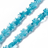 Transparent Electroplate Glass Beads Strands, Faceted, Bear, Deep Sky Blue, 8.5x9.5x4mm, Hole: 1mm, about 80pcs/strand, 25.20 inch(64cm)(GLAA-C023-03C)