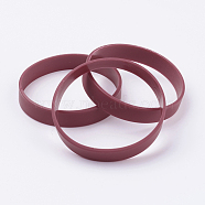 Silicone Wristbands Bracelets, Cord Bracelets, Coconut Brown, 2-1/2 inch(63mm), 12x2mm(BJEW-J176-09)