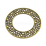 Tibetan Style Alloy Linking Rings, Cadmium Free & Nickel Free & Lead Free, Antique Bronze, 50x1mm, Hole: 29.5mm, about 225~228pcs/1000g(TIBE-Q035-055AB-NR)
