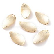 Brass Charms, Oval, Real 24K Gold Plated, 18x9x1mm, Hole: 1.2mm(X-KK-Y003-24G)