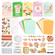 DIY Festival Envelope & Card Kids Craft Kits, including Envelope, Paperboard, Silk Ribbon, Rope, Resin Rhinestone and Paper Accessories, Mixed Color, 125x180x0.2mm(DIY-WH0488-66A)