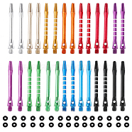 28Pcs 14 Style Alloy Dart Shafts for Soft and Steel Tips, Dart Stems, Replacement Harrows Dart Accessories, with 80Pcs Silicone O Ring Stoppers, Mixed Color, 108pcs/box(AJEW-CA0003-42)