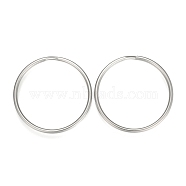 304 Stainless Steel Split Key Rings, Keychain Clasp Findings, Stainless Steel Color, 50x2.3~4mm, Inner Diameter: 44mm(STAS-P178-50x2.3mm-P)