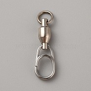 Brass with 304 Stainless Steel Fishing Fast Snap Clips, Quick Change Connectors, Platinum & Stainless Steel Color, 40x11x7mm, Hole: 6.4mm & 10.6x7.9mm(FIND-WH0152-322G)