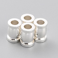 Brass Spacer Beads, Long-Lasting Plated, Column, 925 Sterling Silver Plated, 6x4mm, Hole: 2mm(KK-O133-204-S)