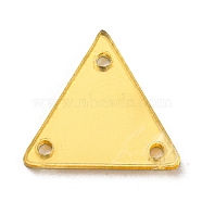 Triangle Acrylic Mirror Sew on Rhinestones, Garments Accessories, Multi-Strand Links, Gold, 14x16x1.3mm, Hole: 1.2mm(MACR-G065-02B-05)