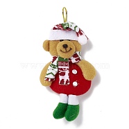 Non Woven Fabric Christmas Pendant Decorations, with Plastic Eyes, Bear, Camel, 190mm(AJEW-P099-07)