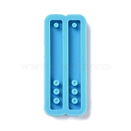 DIY Pendant Silicone Molds, for Earring Making, Resin Casting Molds, For UV Resin, Epoxy Resin Jewelry Making, Rectangle, Deep Sky Blue, 47x18x4mm, Hole: 1.8mm and 2mm, Inner Diameter: 37x5mm(DIY-F102-05)