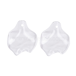 Transparent Acrylic Pendants, Leaf, Clear, 28.5x24.5x9mm, Hole: 1.6mm, about 833pcs/500g(TACR-G050-01E)