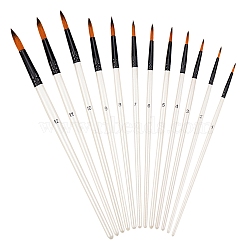 Painting Brush Set, Nylon Hair Brushes with Wooden Handle, for Watercolor Painting Artist Professional Painting Kits, White, 175~225x5~9mm, 24pcs/bag(AJEW-NB0001-52)