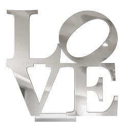 Custom Acrylic Display Holder, Word Love, Silver, 15.5x15x0.25cm(AJEW-WH0188-97B)