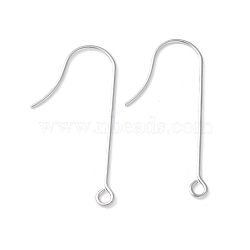 316 Surgical Stainless Steel Earring Hooks, Ear Wire, with Horizontal Loop, Stainless Steel Color, 30mm, Hole: 1.8mm, Pin: 0.7mm(STAS-Z124-02B-P)