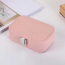 PU Leather Jewelry Packaging Box for Necklaces Earrings Storage, Pink, 7.5x12x4cm(PW-WG25120-02)