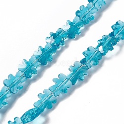 Transparent Electroplate Glass Beads Strands, Faceted, Bear, Deep Sky Blue, 8.5x9.5x4mm, Hole: 1mm, about 80pcs/strand, 25.20 inch(64cm)(GLAA-C023-03C)
