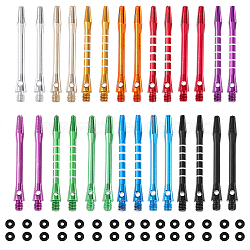 28Pcs 14 Style Alloy Dart Shafts for Soft and Steel Tips, Dart Stems, Replacement Harrows Dart Accessories, with 80Pcs Silicone O Ring Stoppers, Mixed Color, 108pcs/box(AJEW-CA0003-42)