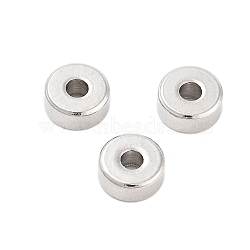 Non-Tarnish 201 Stainless Steel Beads, Flat Round, Stainless Steel Color, 4x2mm, Hole: 1.4mm(STAS-Z078-06P)