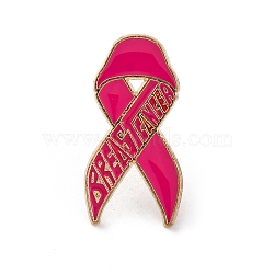 Awareness Ribbon Theme Enamel Pins, Light Golden Alloy for Backpack Clothes, Awareness Ribbon, 22.5x11.5mm(JEWB-F035-01A)