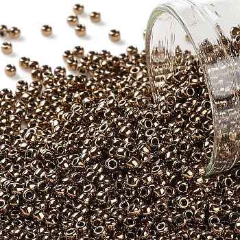 TOHO Round Seed Beads, Japanese Seed Beads, (221) Bronze, 11/0, 2.2mm, Hole: 0.8mm, about 5555pcs/50g