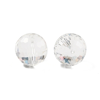 Glass K9 Glass, Imitation Austrian Crystal Beads, Faceted(128 Facets), Round, Clear, 12mm, Hole: 1.4~2mm