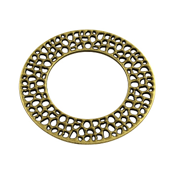 Tibetan Style Alloy Linking Rings, Cadmium Free & Nickel Free & Lead Free, Antique Bronze, 50x1mm, Hole: 29.5mm, about 225~228pcs/1000g