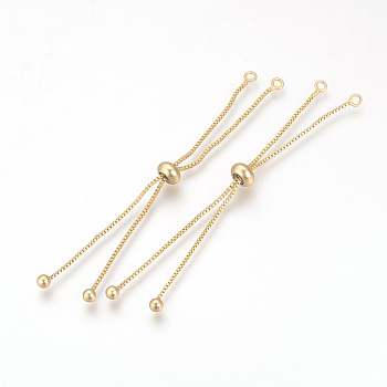 Brass Box Chain Slider Bracelet Making, Golden, 7-1/8 inch(18cm), 1.00mm, Hole: 2.00mm