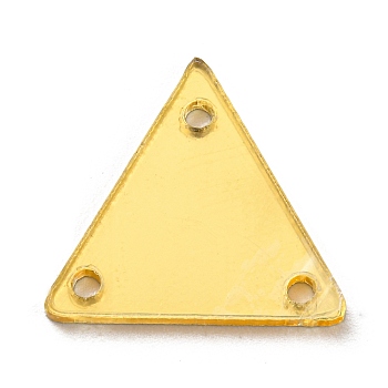 Triangle Acrylic Mirror Sew on Rhinestones, Garments Accessories, Multi-Strand Links, Gold, 14x16x1.3mm, Hole: 1.2mm