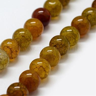 6mm Olive Round Dragon Veins Agate Beads
