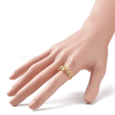 Кольцо на палец из латуни с бусинами(RJEW-JR00516)-3